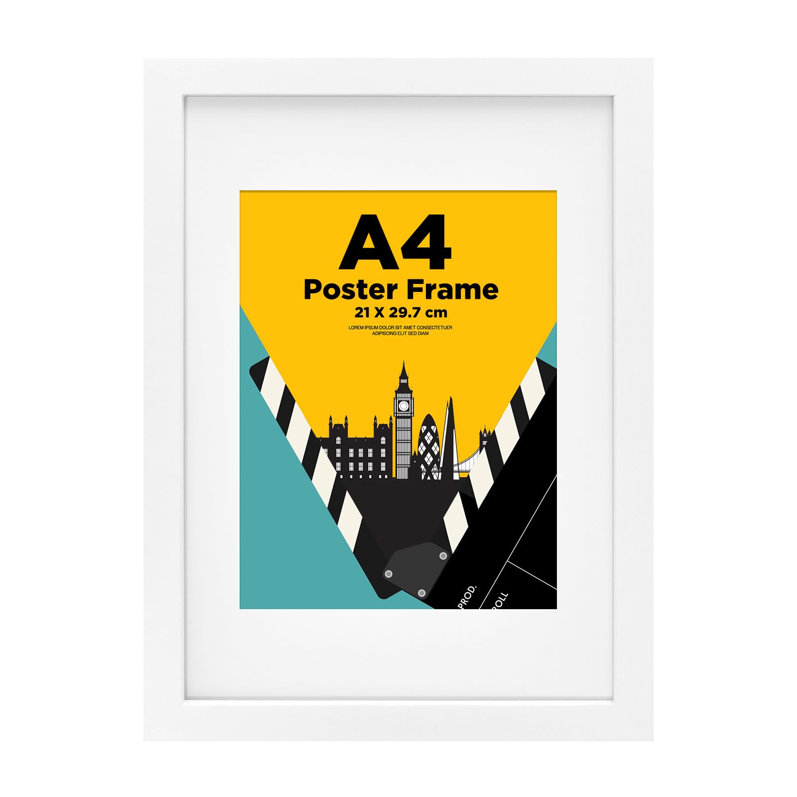 EGOFINE A4 Frames - Solid Wood Frame with Acrylic Glass, A4/A5 Mat, 21x29.7cm, Table Top & Wall Mounting, White