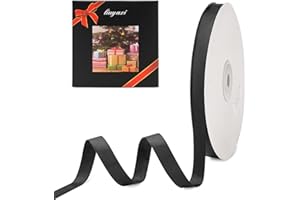 LIUYAXI 3/8" X 50 Yards Solid Black Grosgrain Ribbon, Perfect for Crafts, Wedding Decor, DIY Hair Accessories, Sewing, Gift Package Wrapping and More