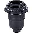 B&P Lamp® Long Keyless Black Plastic Phenolic Socket With Medium Base, Threaded Shell With Ring
