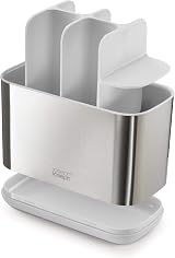 Joseph Joseph Easy-Store Large Toothbrush Holder Caddy White/Steel view 4