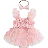 Baby Girl Clothes Sleeveless Lace 3D Butterfly Romper Dress Newborn First Birthday Cake Smash Outfit