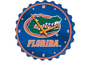 The Fan-Brand NCAA Florida Gators - Bottle Cap Wall Clock - Sports Team Bar Sign Décor - Home, Dorm, Garage, Office, Fan Cave