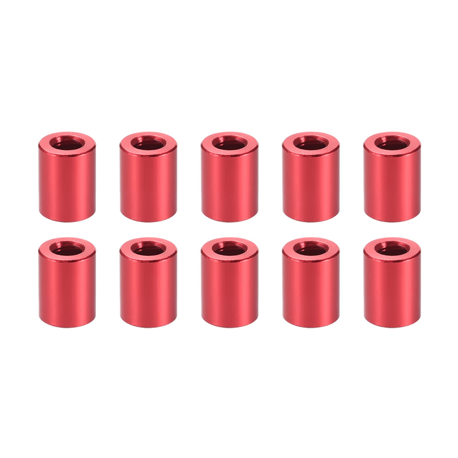 YOKIVE 10 Pcs Standoff Spacer, Aluminum Round Straight Spacer | Prevent Joint Deformation, Great for Robot, Drone (Red, 3.1x6x6mm)