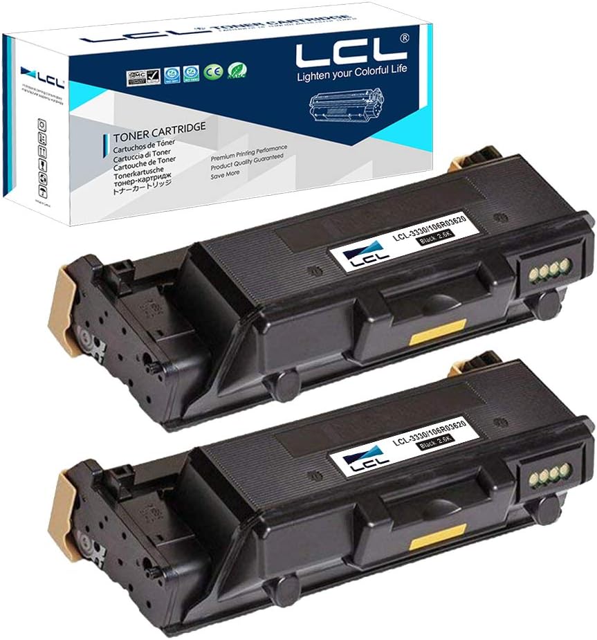 LCL Compatible Toner Cartridge WorkCentre 3335 3345 Phaser 3330 106R03620 2600PAGES (2 Black) Replacement for Xerox WorkCentre 3335 3345 Phaser 3330 3345VDNi 3330DNi WorkCentre 3335DNi 3345DNi