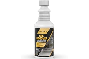 GRITT COMMERCIAL Concrete Oil Stain Remover | All Purpose Concentrated Cleaner for Oil, Grease, and Rust | Removes Stains from Concrete and Asphalt Driveways, Garages, and Patios 32 oz