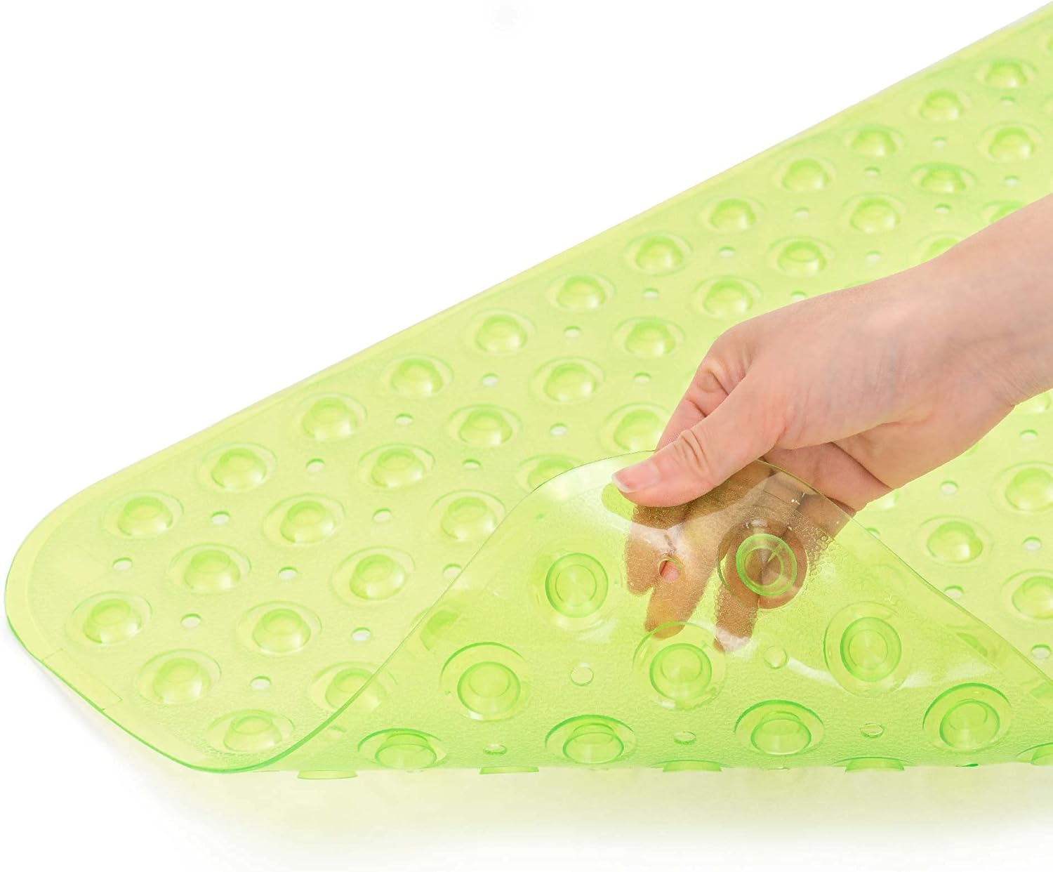 ROSMARUS Shower Mat Non-Slip Bath Tub Mat with Suction Cups and Drain Holes Bath Mats for Bathroom Shower Floor Mat Anti Slip Bathtub Accessories, 16” x 39”, Green: Home & Kitchen