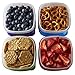 Fit & Fresh Small Plastic Containers With Lids 8 oz, Small Snack Containers With Lids, Reusable Leakproof Dressing and Condiment Containers With Two Attachable Ice Packs, 4PK, Light
