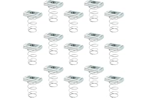 Strut Slotted Nuts,Yucool 3/8-16 Spring Channel Nuts with Zinc Electroplate Finish Spring Nuts for Use with Strut Channel（15 