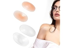 4 PCS Soft Anti-Slip Shoulder Pads Invisible Breathable Silicone Shoulder Pad Sticky Pad for Shoulder Slip Height Enhancer, T