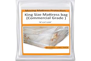 MOVINGHOST King Mattress Bag Cover for Moving Storage - Plastic Protector 5 Mil Thick Supply -Fits California King and Queen as Well