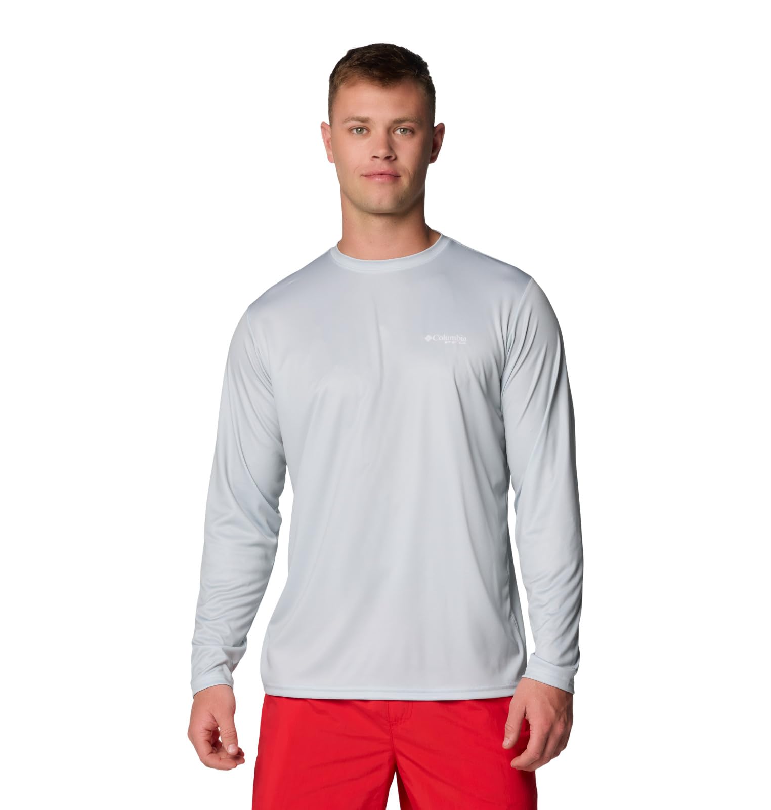 Columbia Men's Terminal Tackle PFG Fish Flag Long Sleeve, Cool Grey/Vivid Blue, X-Small Image