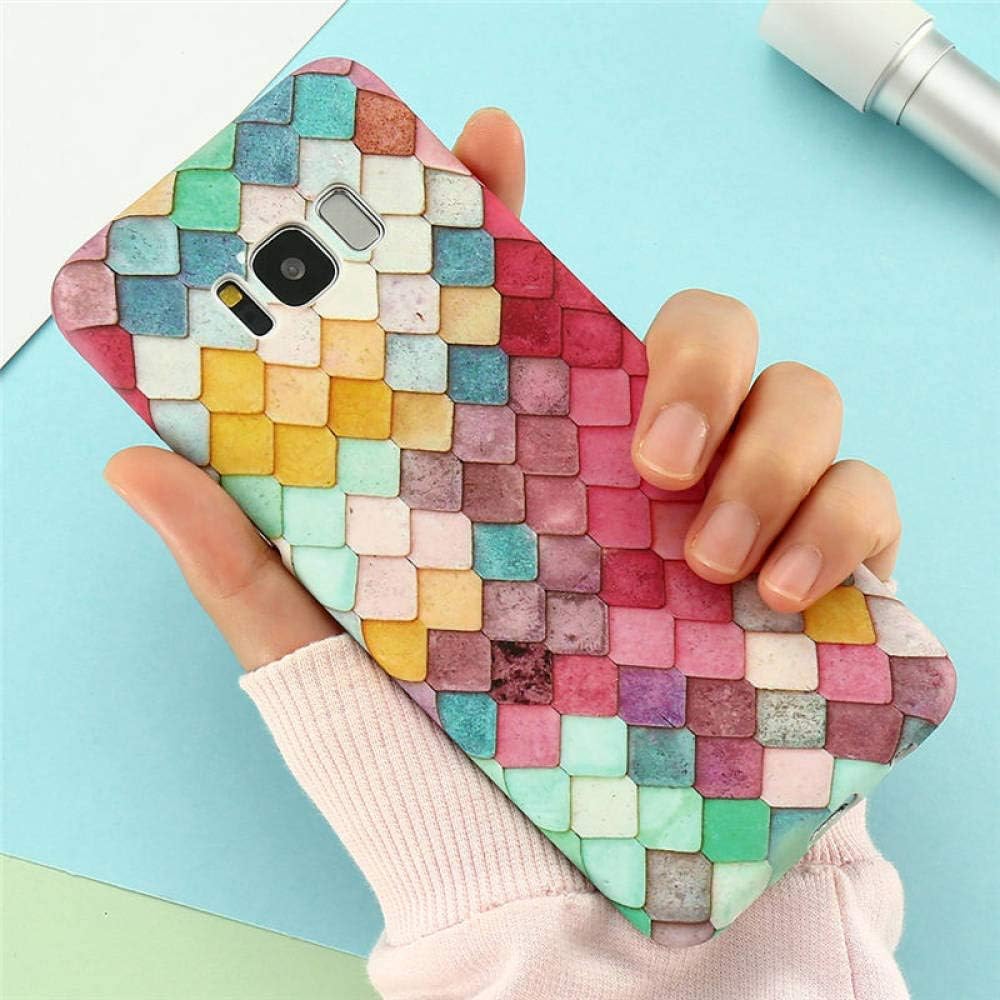 JYBDYL Phone case Fish Scale Luminous Case for Samsung Galaxy S9 S8 S10 Plus Note 10 Phone Case for Samsung A70 A50 A30 A5 2017 A7 2018,2,S7 Edge