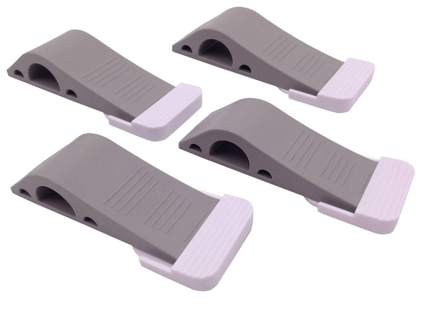 Door Stop 4 Pack Bonus 4 Holders Flexible Grey Rubber Door Stopper