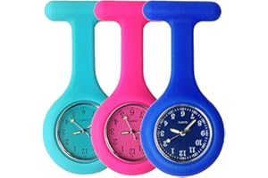 SIBYTECH Nurse Watch Brooch, Silicone with Pin/Clip, Glow in Dark, Health Care Nurse Doctor Paramedic Medical Brooch Fob Watch