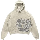 OATSBAS Men's Y2K Letter Print Hoodie Acid Wash Oversize Vintage Hoodies Hip-Hop Baggy Gothic Pullover Sweatshirt