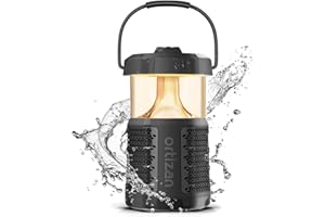 Ortizan Outdoor Bluetooth Speakers, IPX7 Waterproof Wireless Lantern Speaker with Bluetooth 5.3, LED Light, Power Bank, USB, Sync Up to 100 Speakers for Patio Pool Party Camping, Gifts for Women Men
