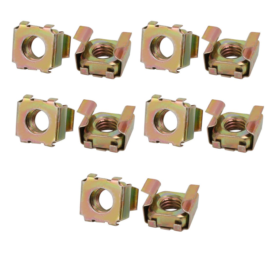 sourcingmap 10pcs M8 65Mn Spring Steel Captive Cage Nut for Server Shelf Cabinet