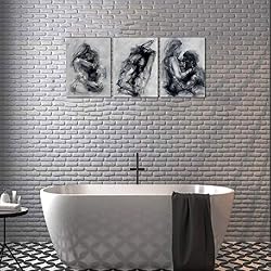 3 Pieces Black and White Sexy Wall Art Sexy Couples