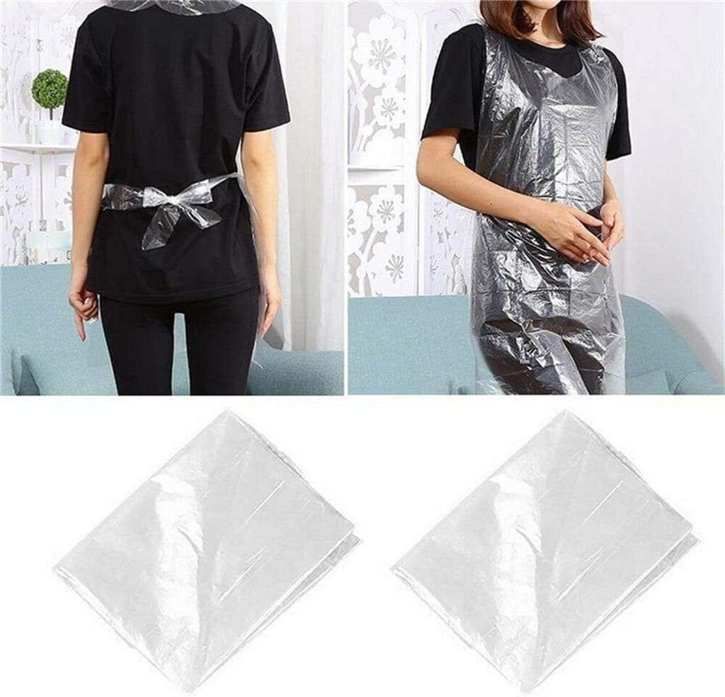 Apron,100Pcs White Disposable Cleaning Apron Adults Unisex Transparent Outdoor Camping Pe Apron
