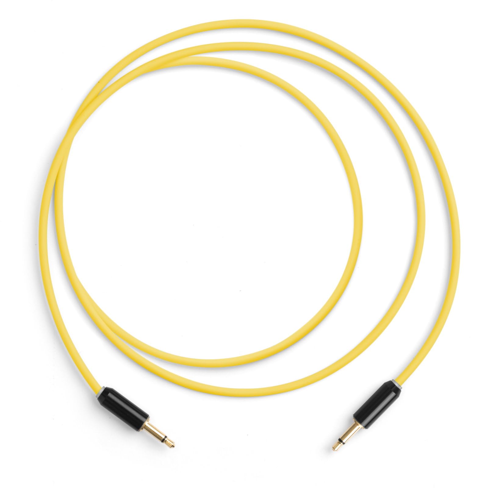MyVolts Candycords Halo LED patch cables 2-pack, straight mini mono jack to straight mini mono jack, 80cm, Pineapple Yellow