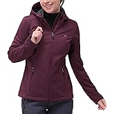 33,000ft Women's Softshell Jacket with Hood Waterproof Lightweight Windbreaker Windproof Rain Shell Jacket for Outdoor Hiking