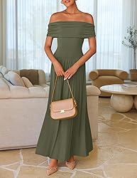 ZESICA Women's Off The Shoulder Maxi Dress 2025