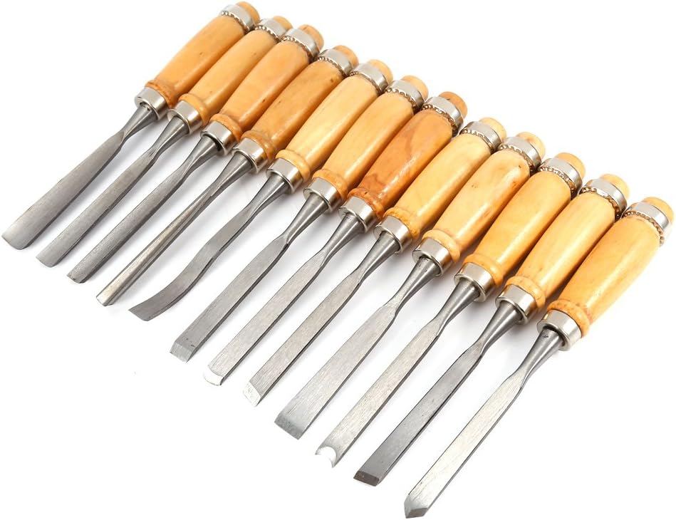 Carving Tools, 12Pcs Wood Hand Chisels Multipurpose Professional Wood Chisel Tool Hand Carving Chisel Set for Beginners & Professions DIY Sculpture - Image 3