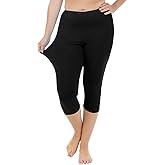 Cheapestbuy Women's Plus Size Capri Leggings Lightweight Soft Crop Leggings Basic Capris Yoga Pants