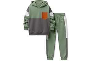 kadoubiyoo Boys Clothes Long Sleeve Color-blocked Hoodie Top and Pants 2PCS Winter Sweatsuits Fall Boys Outfits 2-8 Years