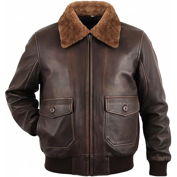 Aviator G-1 Men Distressed Real Leather Bomber Flight Jacket (XS
