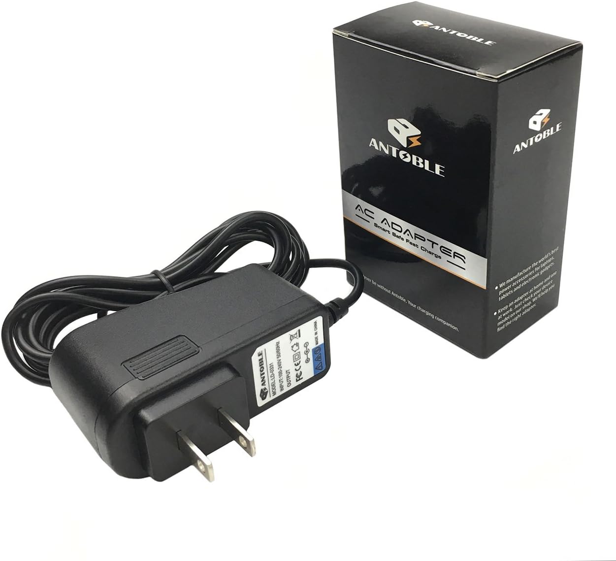 ANTOBLE 6.5ft Cord AC/DC Adapter for Panasonic EW3109 EW3109W EW3122 EW3122S Blood Pressure Monitor BP Power Supply