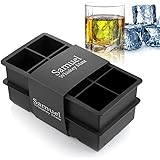 Samuelworld Ice Cube Tray Large Size Silicone Flexible 8 Cavity Ice Maker for Whiskey and Cocktails, Keep Drinks Chilled (2pc