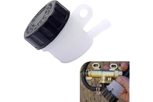 Anyhut 1 PC Brake Fluid Reservoir, Motorcycle Rear Brake Master Cylinder Oil Cup, Clutch Tank Fluid Reservoir, Universal Fit for Motorcycle Pit Dirt Bike ATV 4 Wheel QUAD (Black & White)