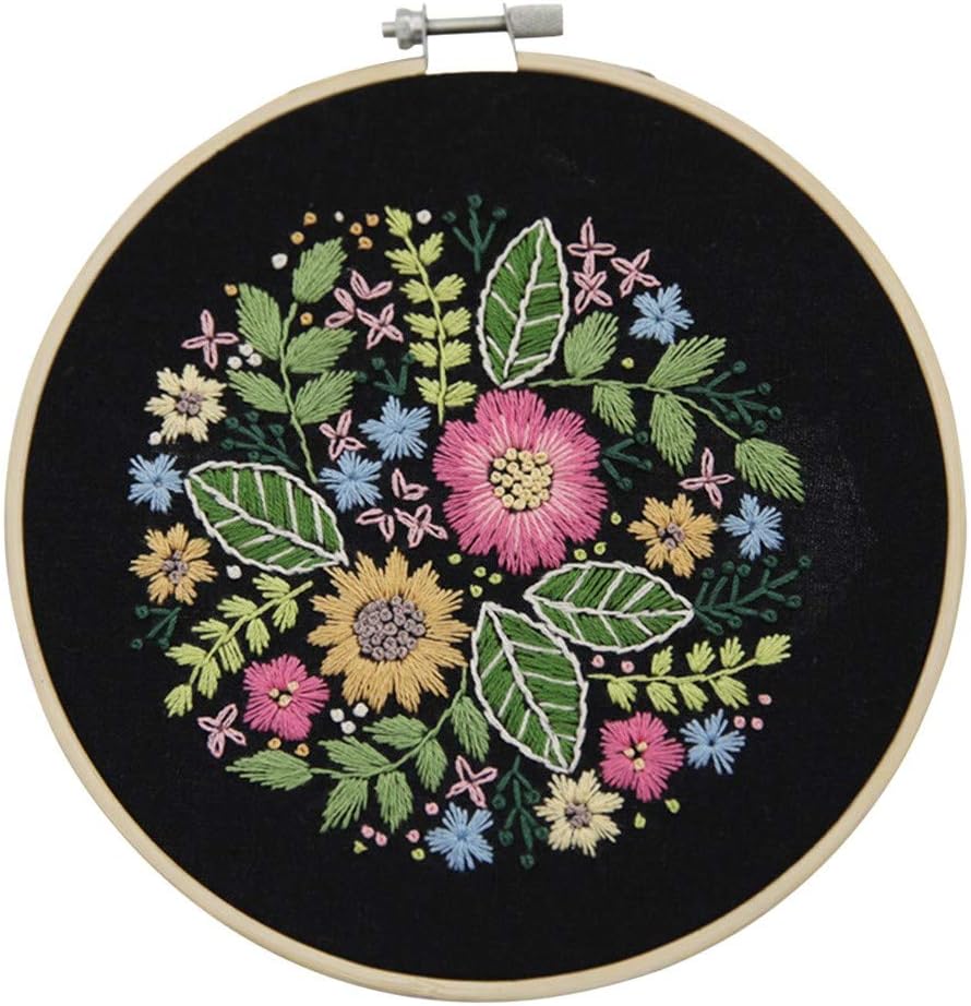 Houshelp DIY Punch Needle Tool Magic Emebroidery Pen Punch Needle Sets Stamped Embroidery Chinese Traditional Flowers