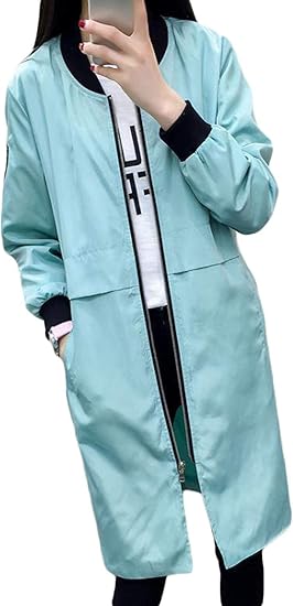 Amazon Gergeousアウター レディース ロング丈 ライトジャケット 無地 カジュアル 春服 スタジャン 春 薄手 ロングコート カジュアル コート ジャケット 通販