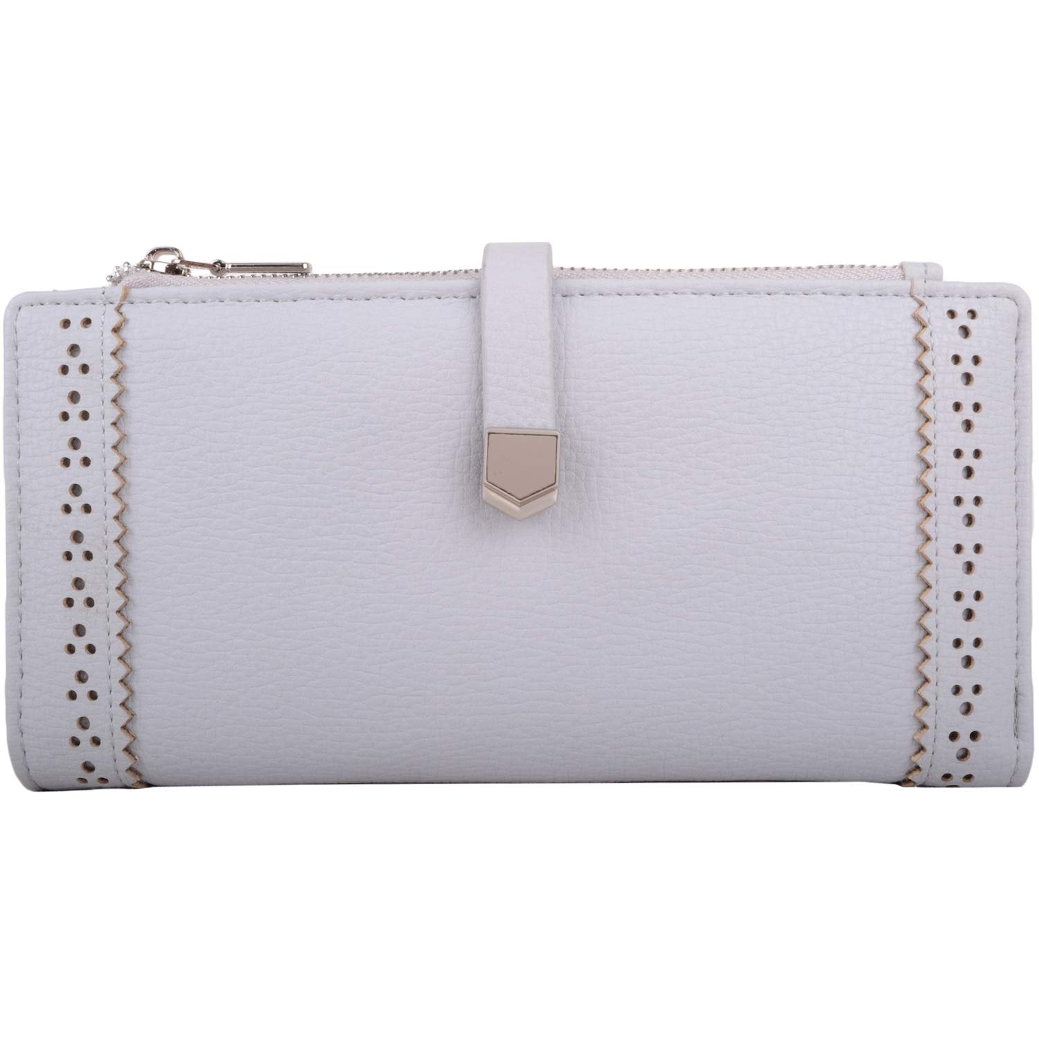 Valita Womens Large Faux Leather RFID Coin/Money/Credit Card Holder/Purse - Stone