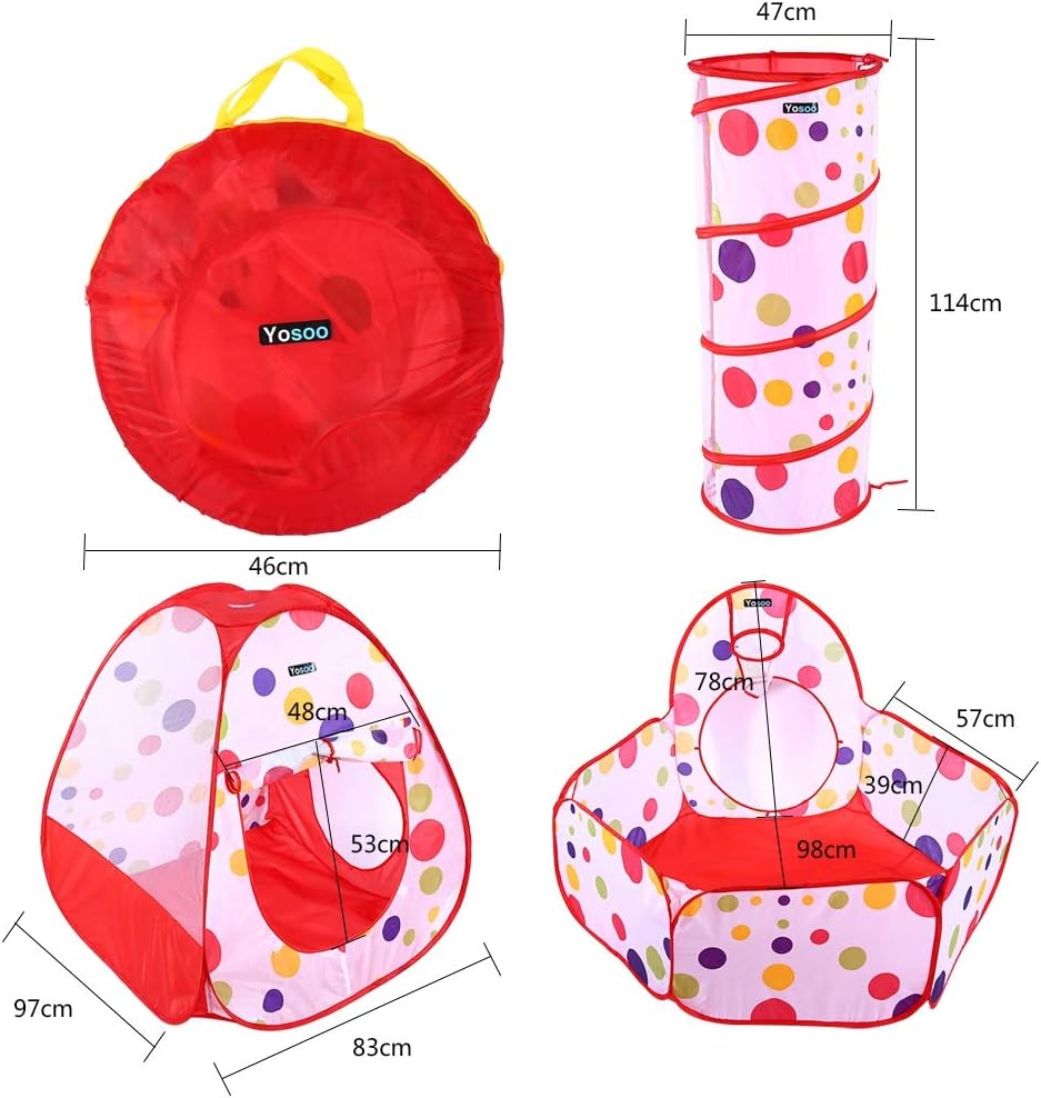 Tente De Jeu Pour Bebe Avec Tunnel De Balayage Et Fosse De Balle Portable Pop Up Playhouse Pour Enfants Avec Panier Hoop Kids Game Toy Commerce Industrie Et Science Tentes De Jardin