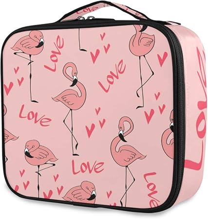 Amazon Kaaridream メイクボックス プロ用 便携式 大容量 機能的 化粧ポーチフラミンゴ アニマル ハート ピンク 可愛いコスメ収納ボックス 仕切り 化粧 メイクケース 出張 海外旅行 携帯用 化粧品収納 Kaaridream 化粧ポーチ 通販