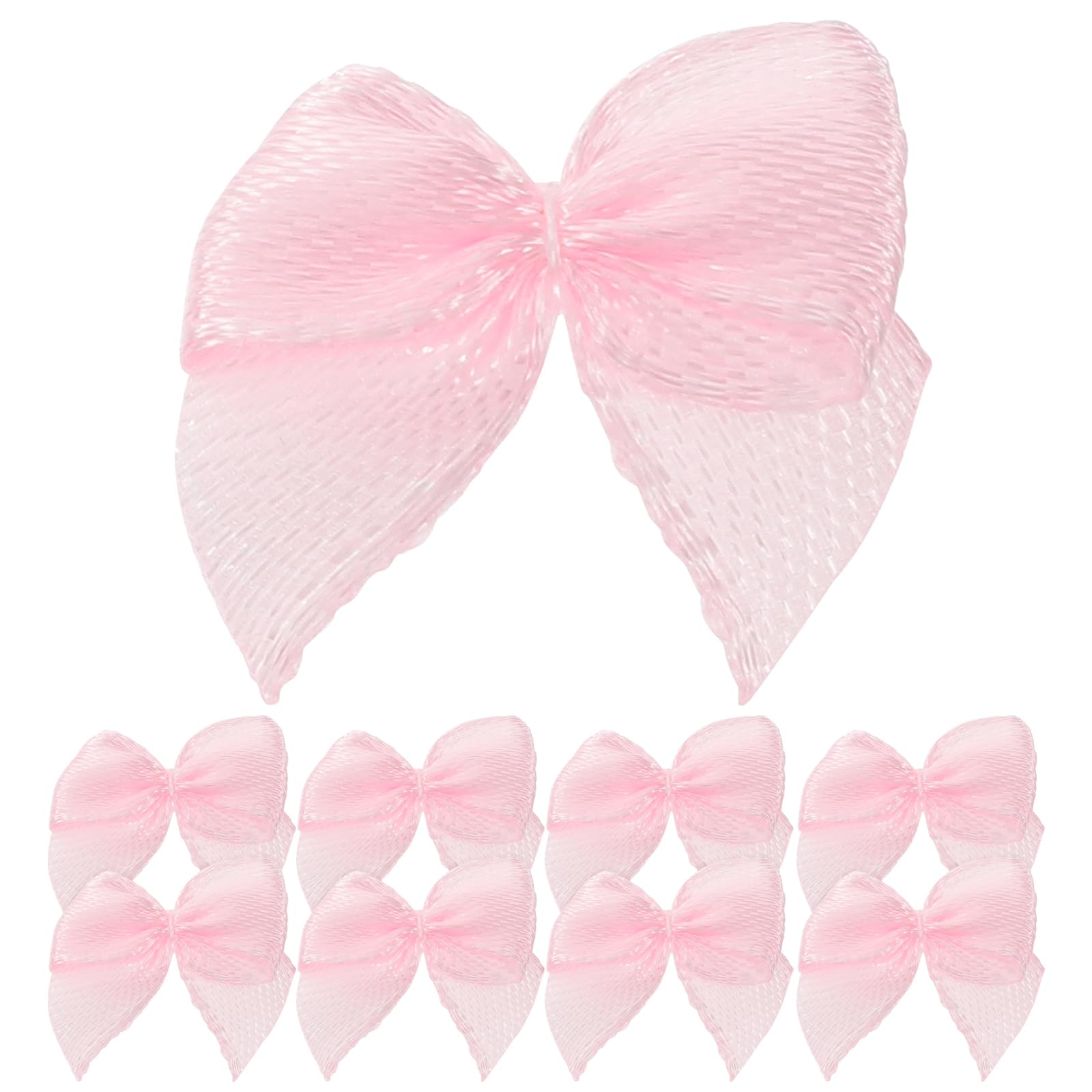 Healifty 60pcs Pink Mini Bows Ribbon Bows for Wedding Card Making Sewing Appliques Scrapbooking Embellishment Wrapping Decoration Hair Clip, 2.2X2cm
