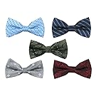 Bundle Monster Mens Tuxedo Adjustable Neck Bowtie Bow Tie 5pc Mixed Lot