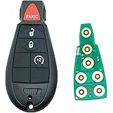 Replacement Key Fob fit for Dodge Ram 1500 2500 2009 2010 2011 2012 Grand Caravan Charger Challenger Durango Journey Jeep Grand Cherokee Commander Chrysler Town Country Key Fob M3N5WY783X (4 Button)