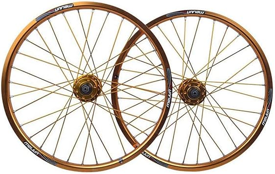 Amazon インチ406 Bmxバイクホイールディスクブレーキ自転車ホイール ゴールド Meijun ホイール