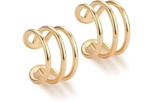 MYEARS Women Ear Cuff Earring Gold Non Pierced Ear Cartilage Clip on Wrap Hoop 14K Gold Filled Tiny Boho Beach Simple Minimalist Delicate Handmade Hypoallergenic Jewelry Gift-Sold as Single/Pair