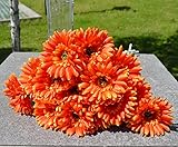 10 PCS Real Touch Latex Silk Artificial fake plastic Daisy Chrysanthemum Flowers Sun Chrysanthemum,Sunflower, Simulation Gerber, Dimorphotheca,Party Room home Decoration DIY Flower Bouquet (orange)