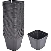 LiGuVCY 4 inch Black Small Square Starter Nursery Planters 100 Pcs Plastic Nursery Pots, Seedling Pots for Cultivate Seeds, Micro-Plants and Succulents in Indoor and Outdoor Greenhouses