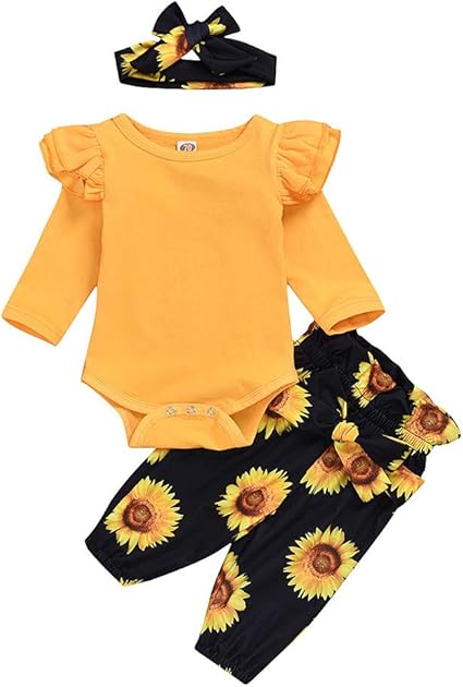 sunflower baby romper