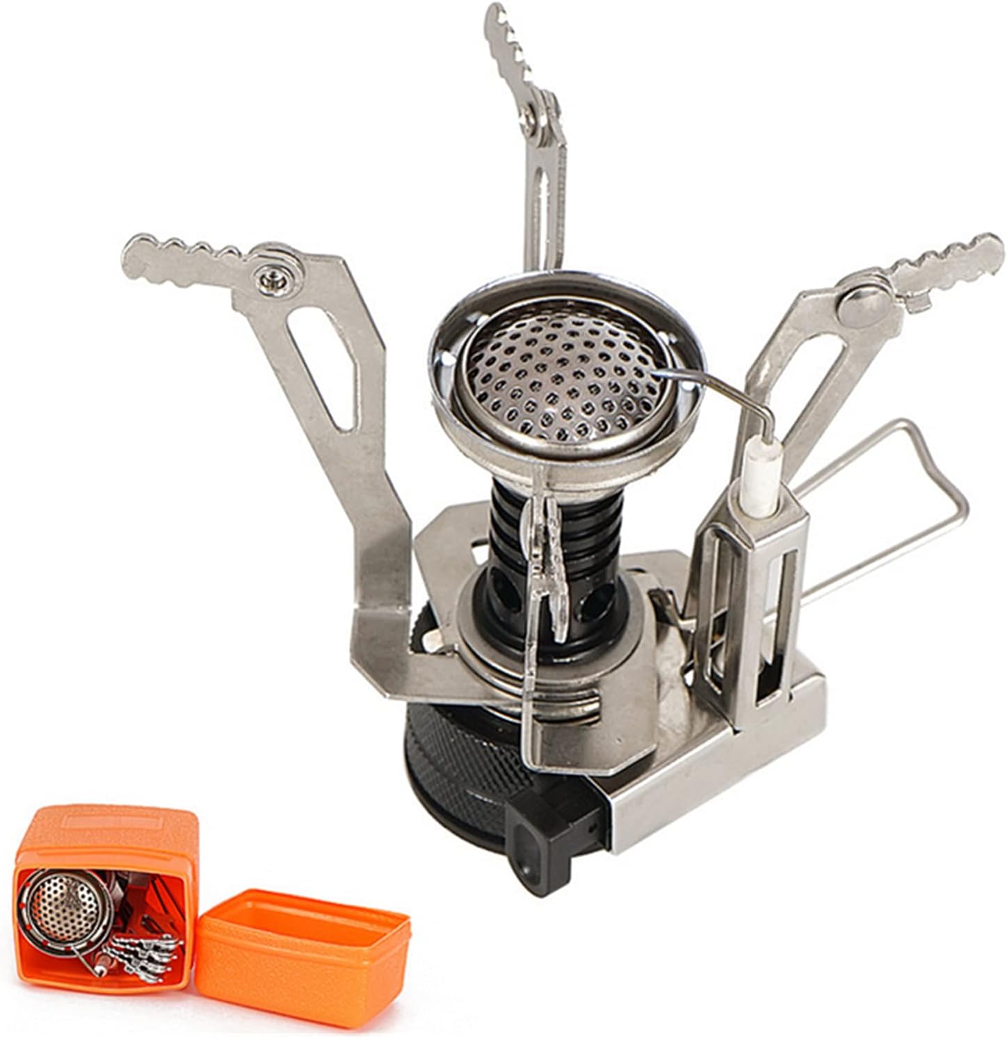Yodo Ultralight Backpacking Stove with Piezo Ignition Portable Mini Stove for Outdoor Camping Hiking Cooking Hunting Fishing