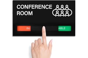 Self-Adhesive Acrylic Conference Room Sign, Sliding In Use/Available Office Status Sign, 8.9×5in Red Green Slider Indicator f