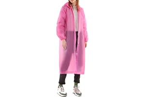 Womens Raincoats Waterproof EVA Long Rain Poncho with Hood Portable Lightweight Outdoor Rain Coats for Hiking Camping