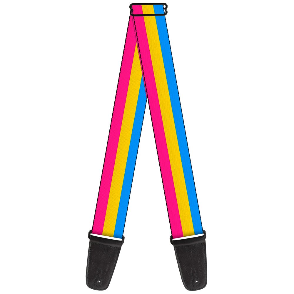 Buckle-Down Guitar Strap Flag Pansexual Pink Yellow Blue 2 Inches Wide (GS-W30687)